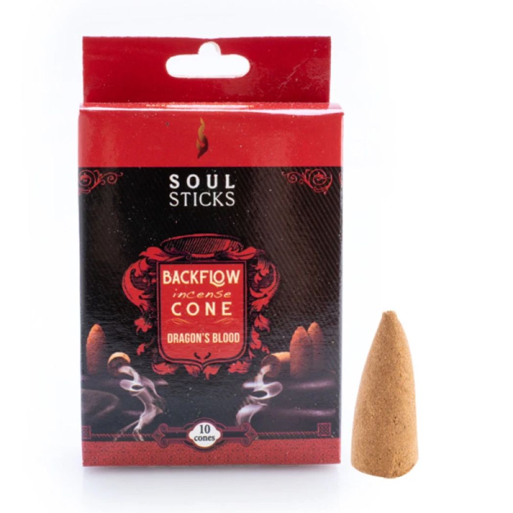 Soul Sticks Dragon’s Blood Backflow Incense Cones | 10 Pack