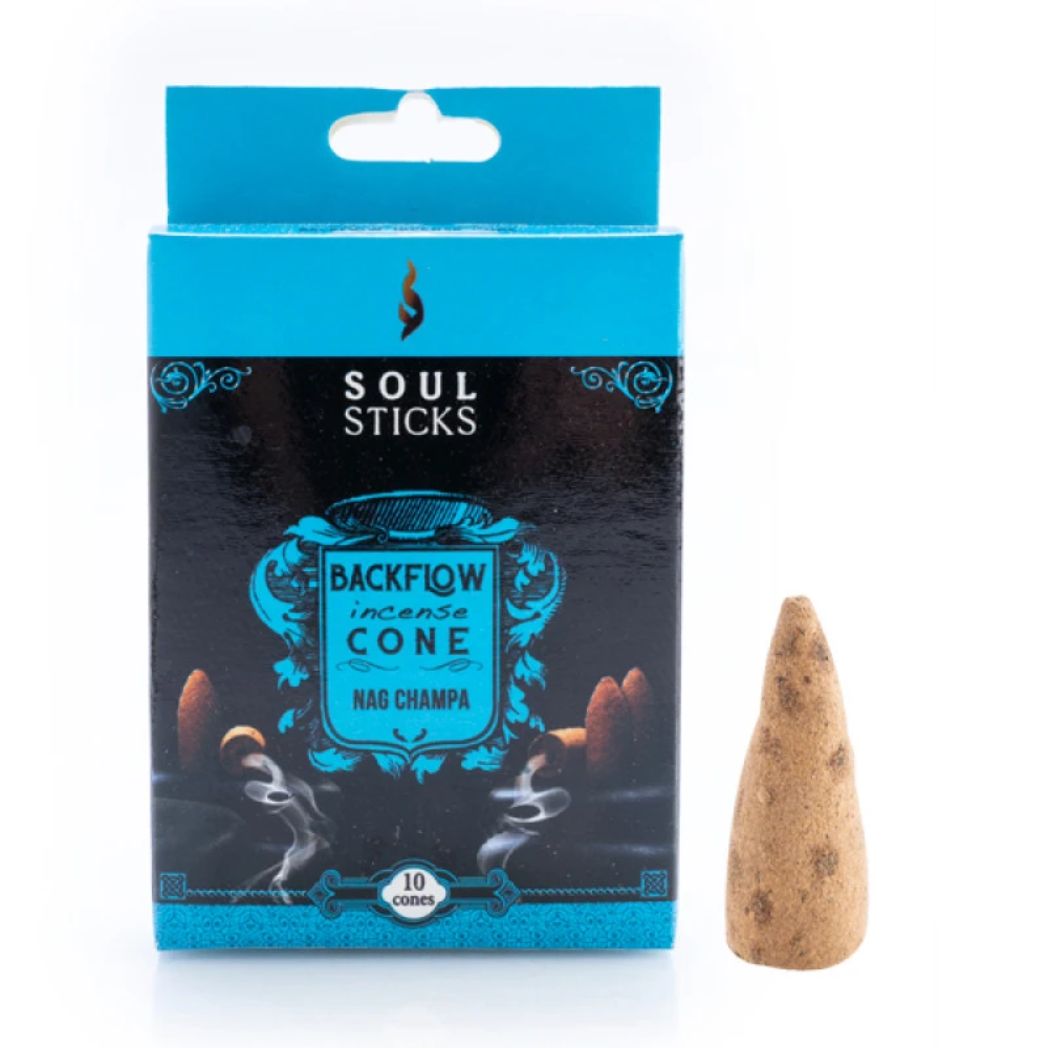 Soul Sticks Nag Champa Backflow Incense Cones | 10 Pack