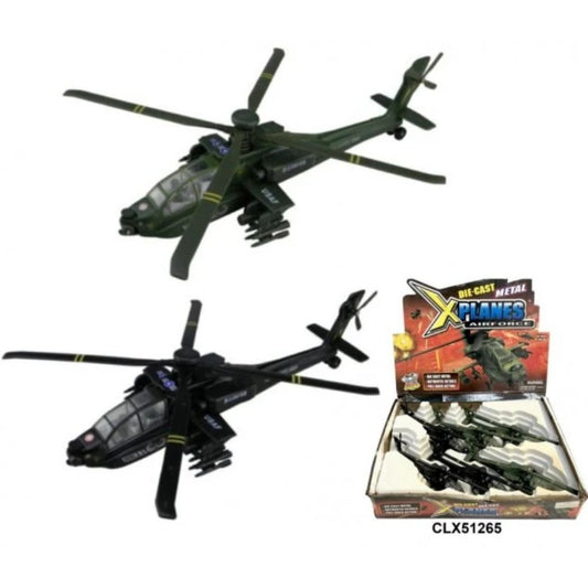 9" AH-64A Apache Attack Helicopter Diecast Model