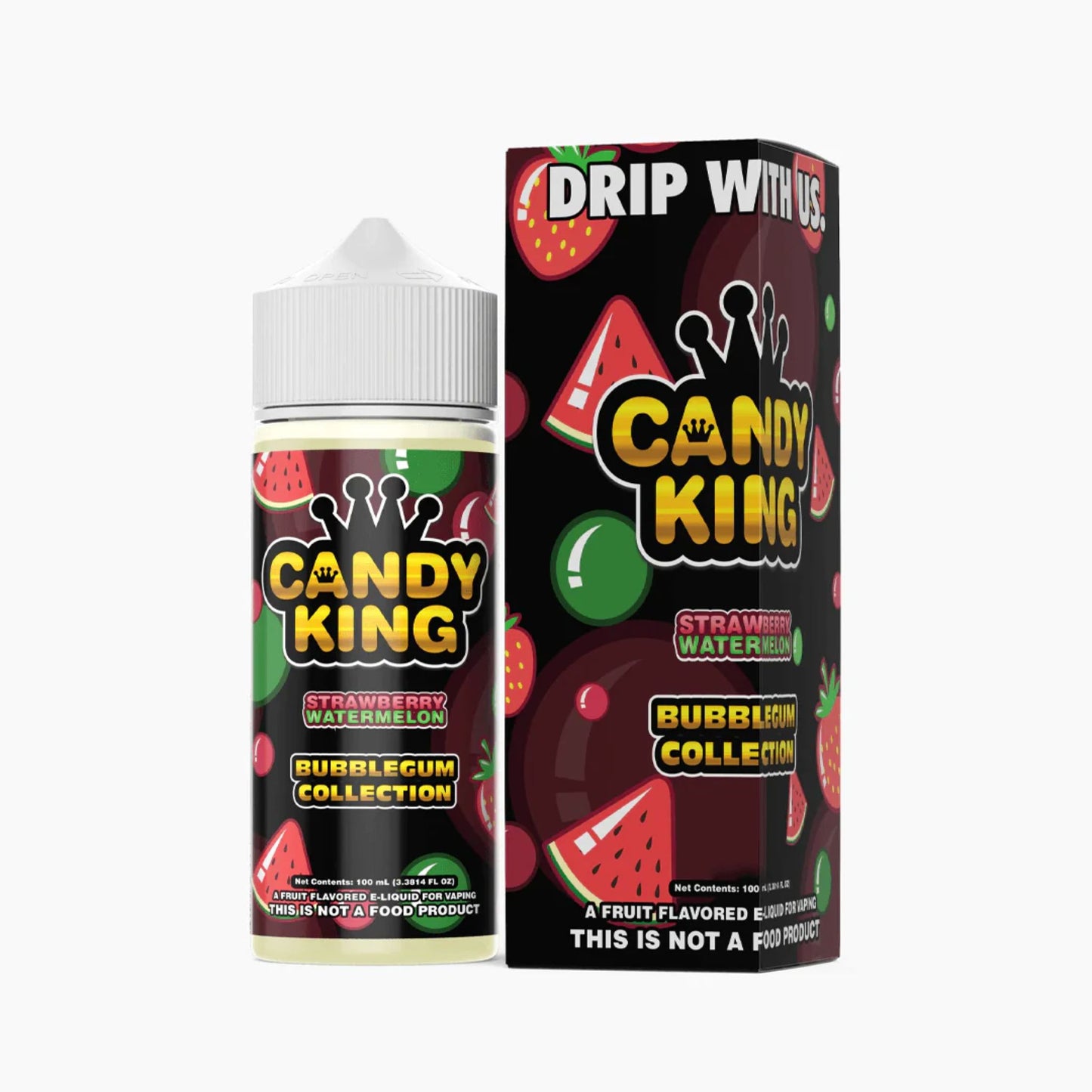 Candy King Bubblegum Collection | Strawberry Watermelon | 100ml bottle and box