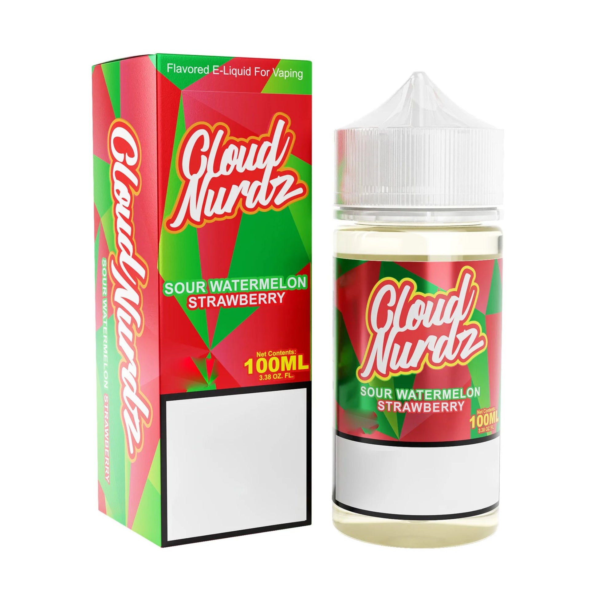 Cloud Nurdz | Sour Watermelon Strawberry | 100ml bottle and box