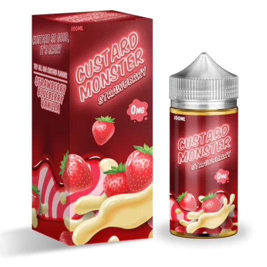 Custard Monster | Strawberry 100ml bottle and box