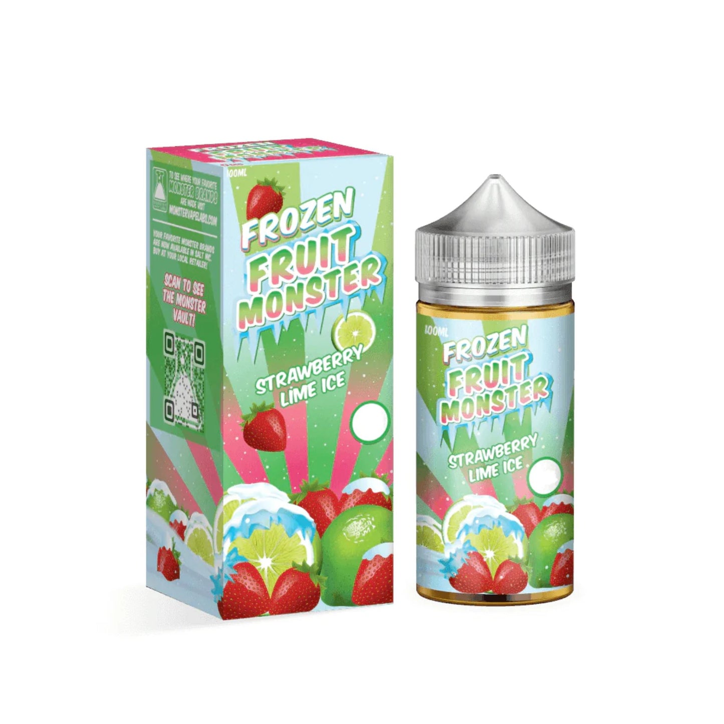 Frozen Fruit Monster | Strawberry Lime Ice 100ml bottle and box