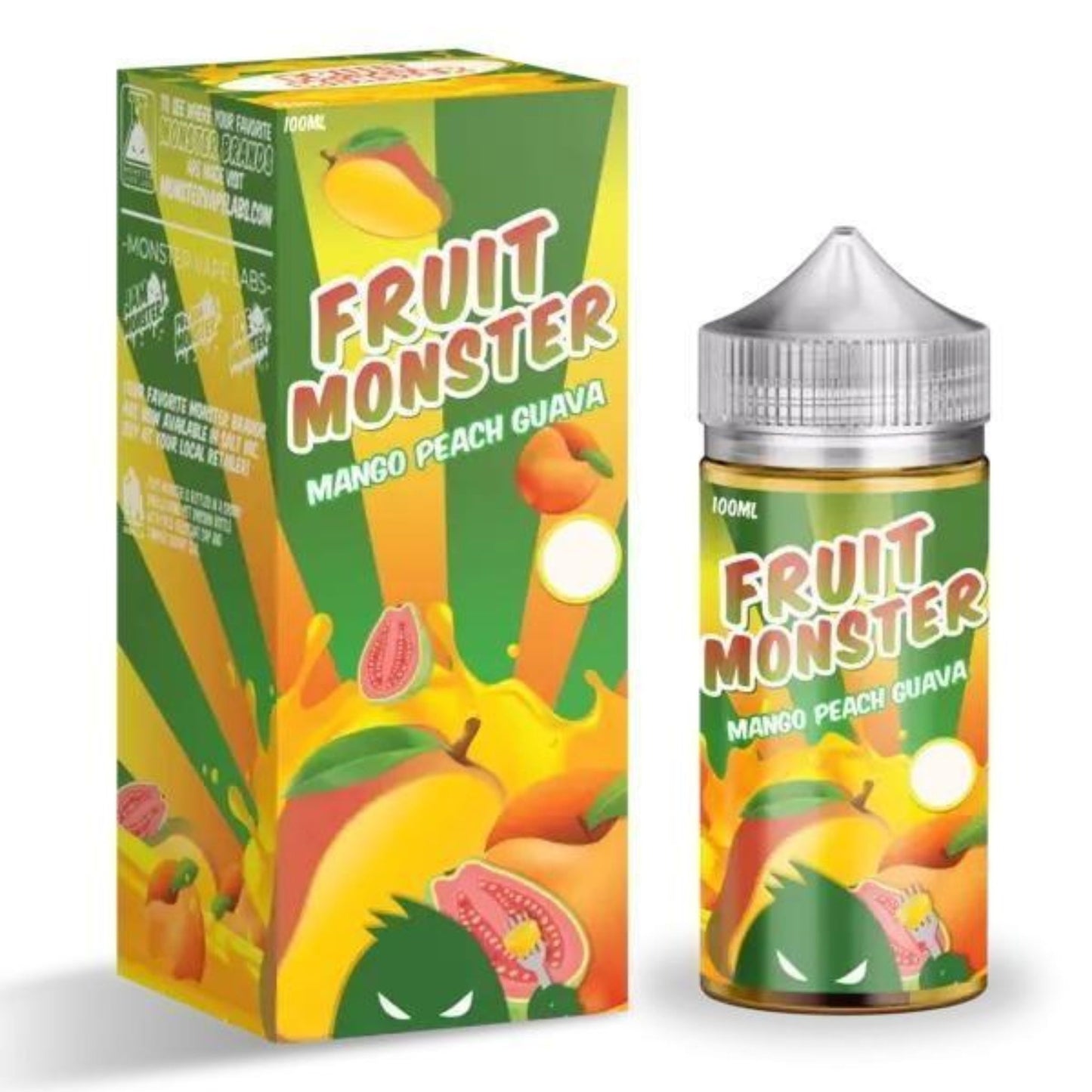 fruit monster mango peach guava 100ml bottle and box