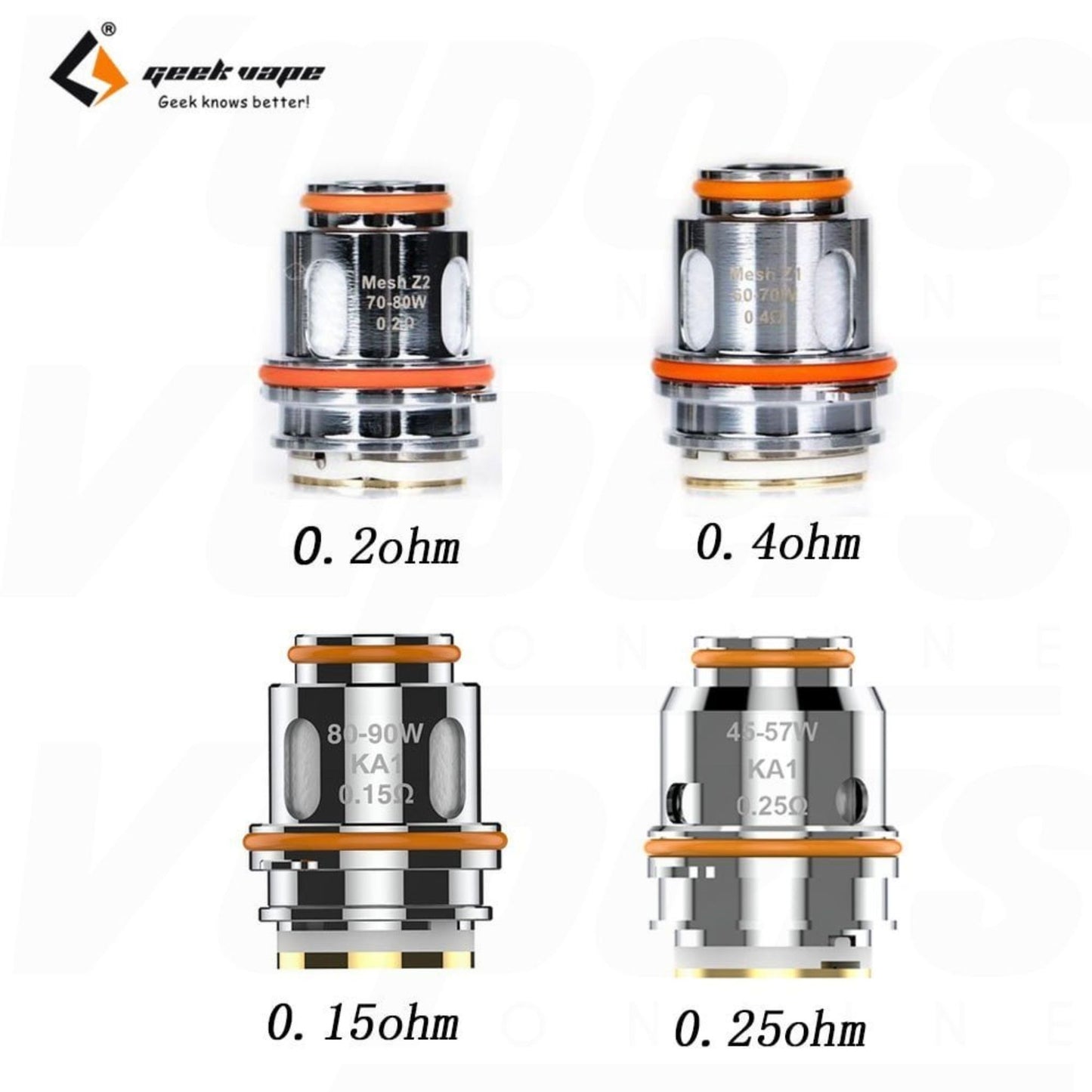Geekvape Z Series Replacement Coils | 5 Pack singles and of each ohm