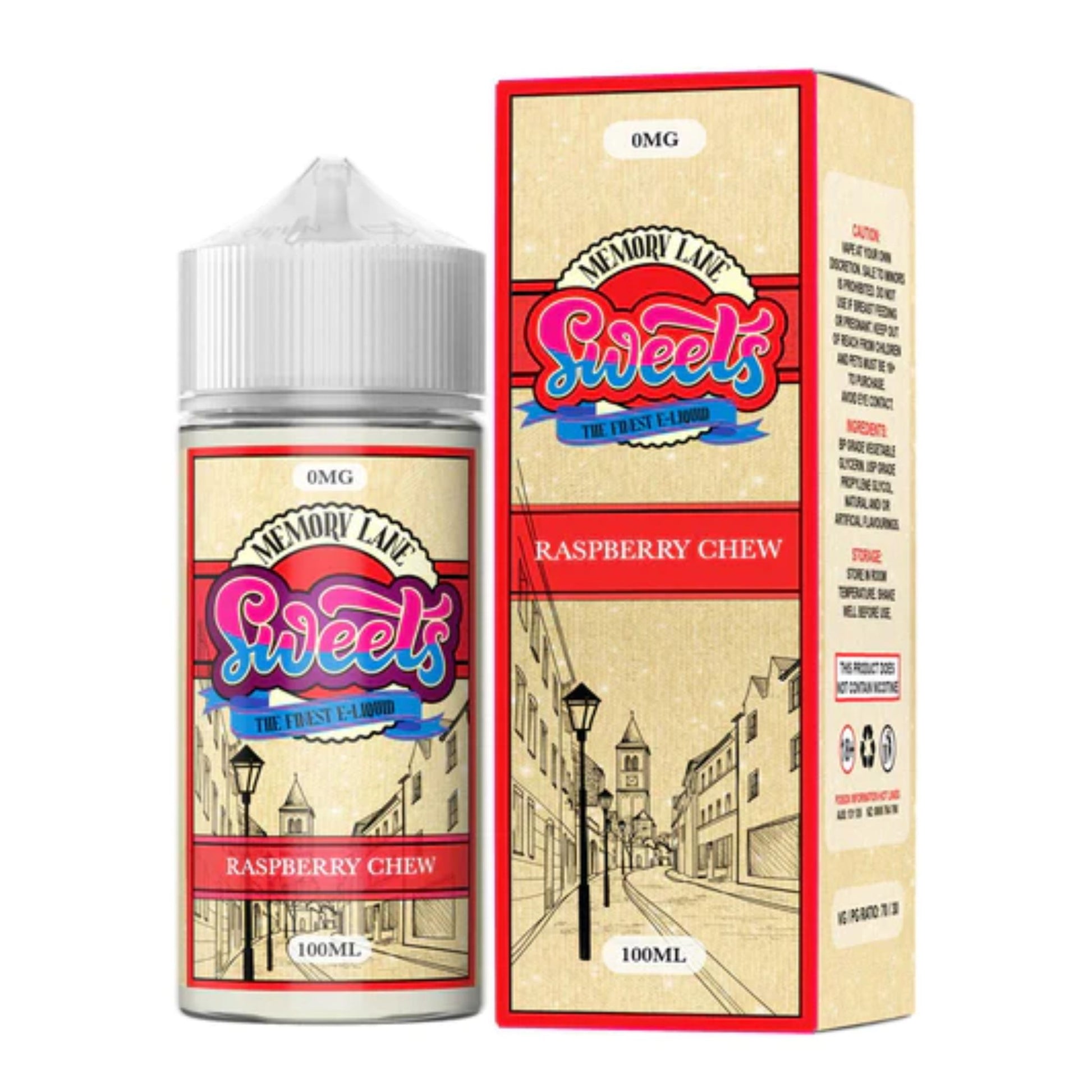 Memory Lane | Raspberry Chew | 100ml bottle and box