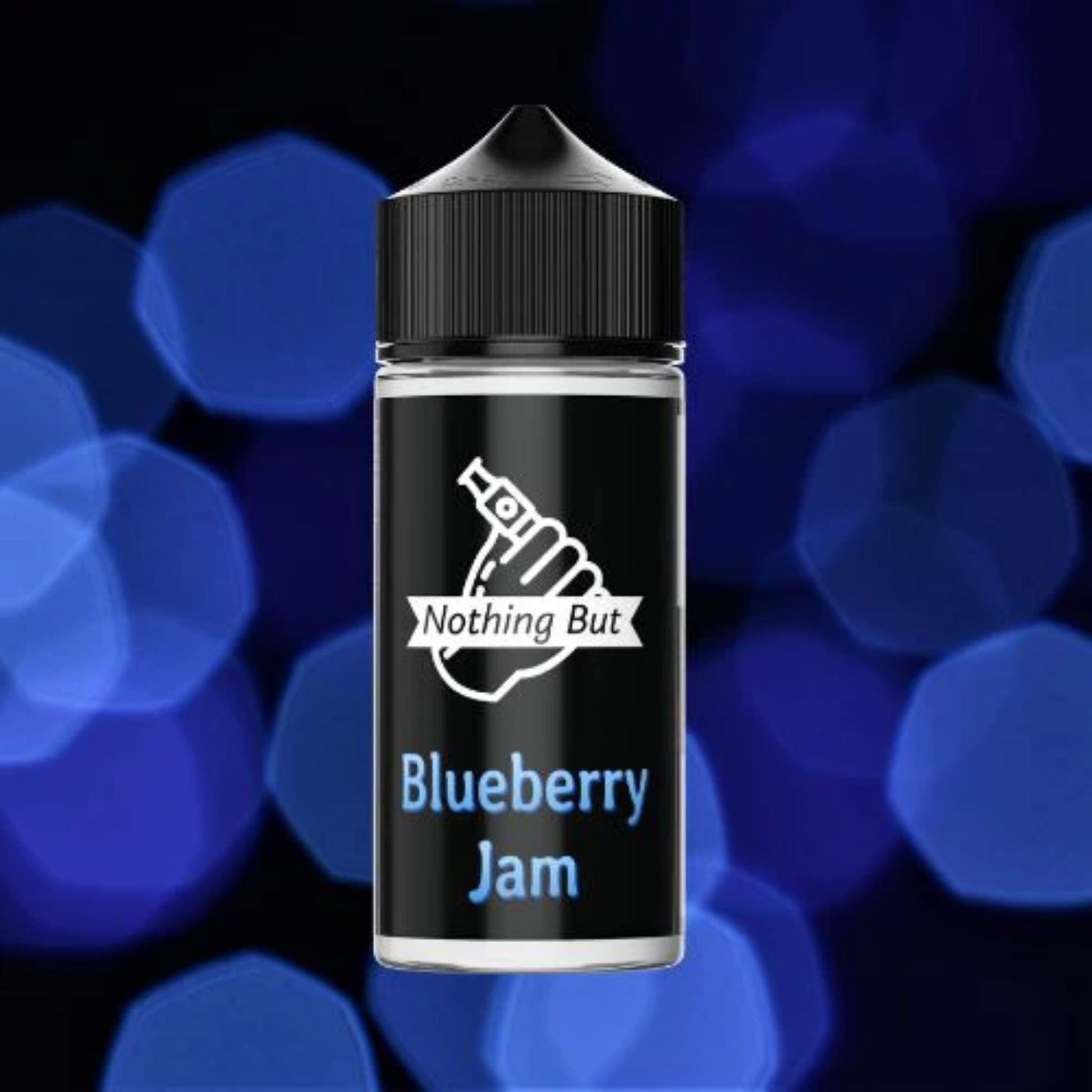 Nothing But | Blueberry Jam | 120ml bottle with black and blue background
