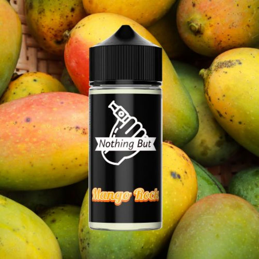 Nothing But | Mango Rock | 120ml bottle with a mango background