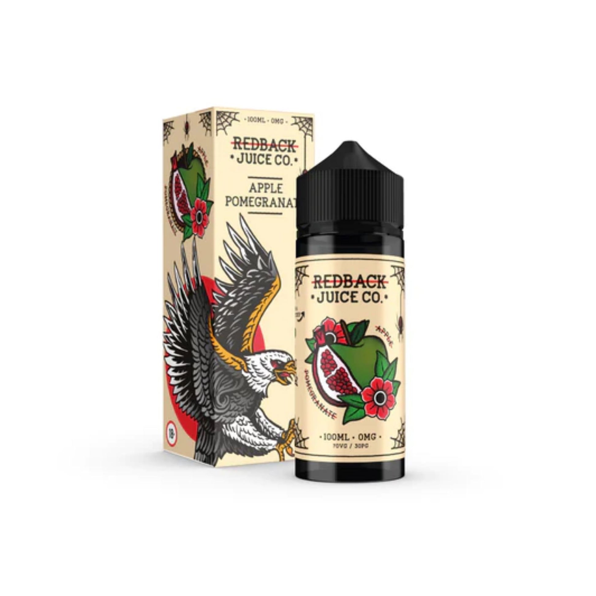 Redback Juice Co | Apple Pomegranate | 100ml bottle and box