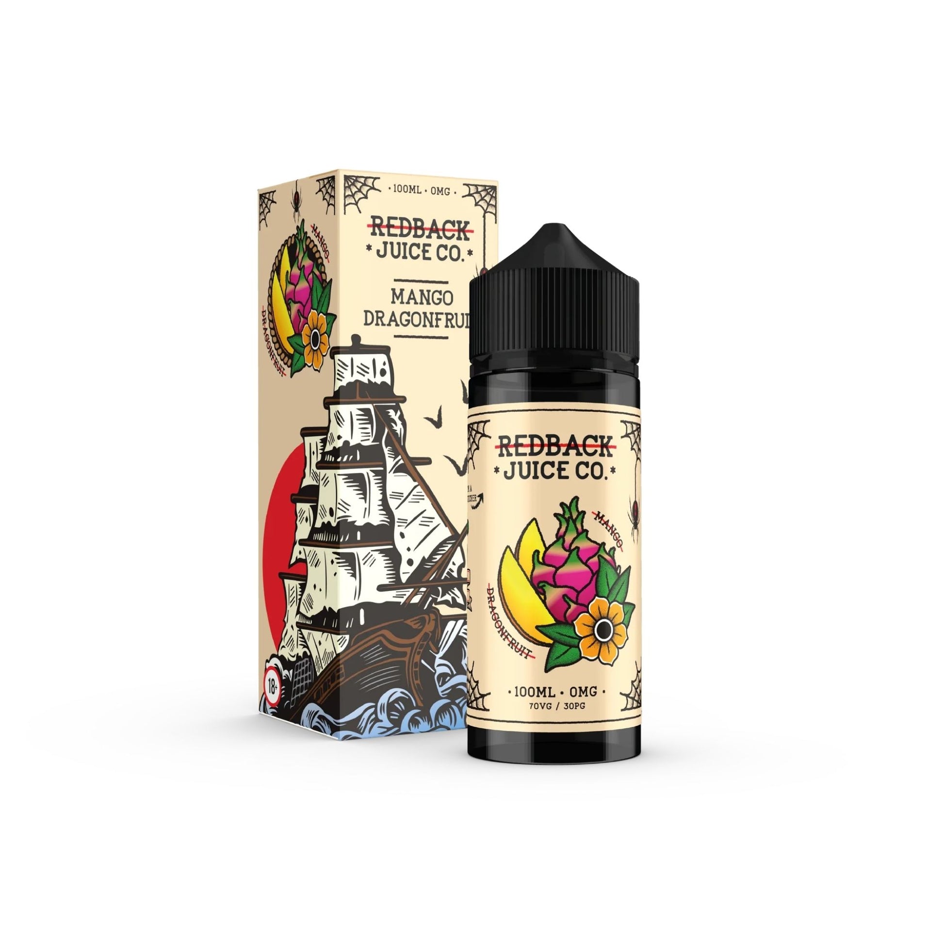 Redback Juice Co | Mango Dragonfruit | 100ml bottle and box