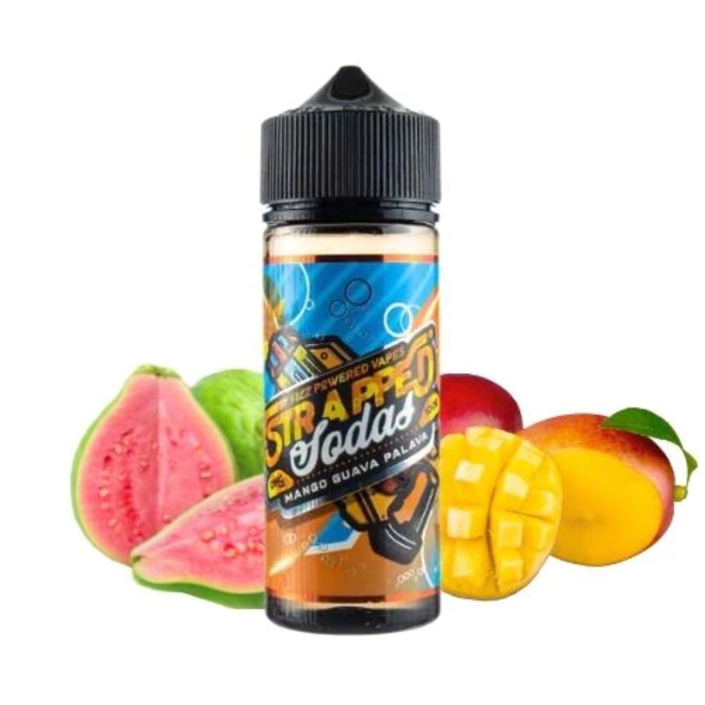 Strapped Sodas | Mango Guava Palava | 100ml bottle with sliced guava and sliced mangoes