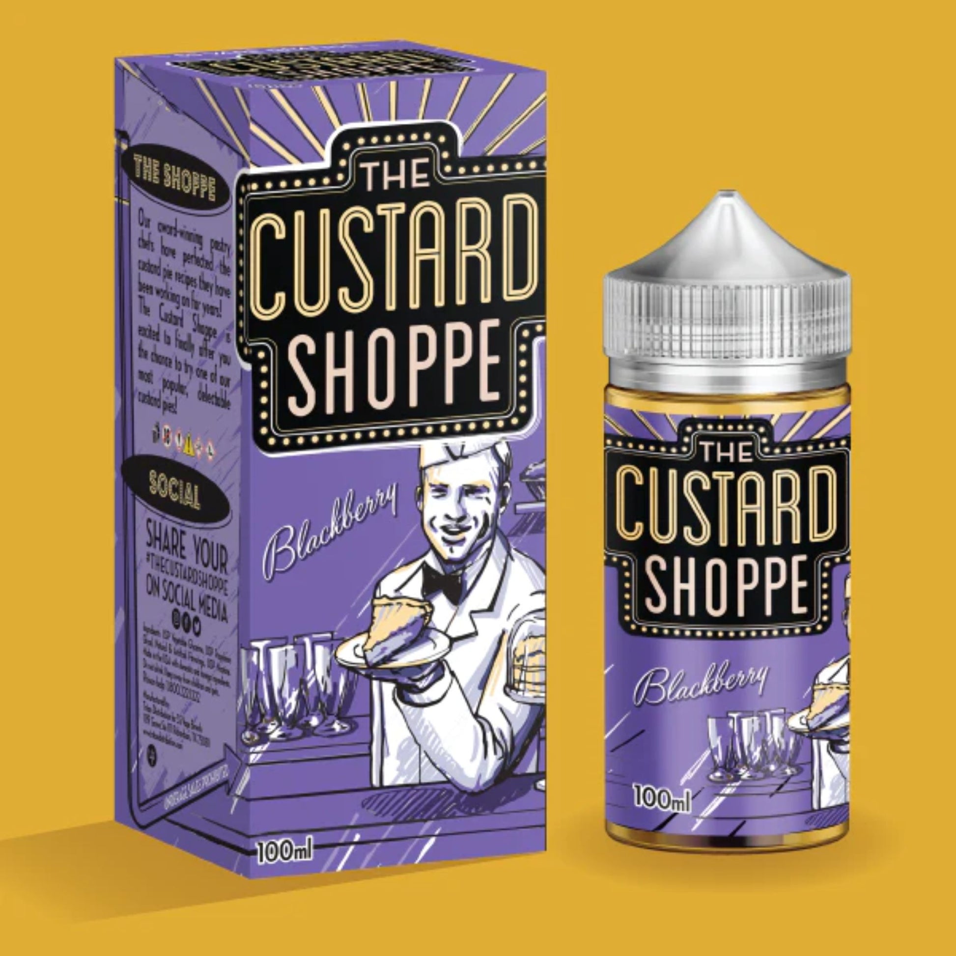 The Custard Shoppe | Blackberry | 100ml bottle and box