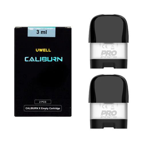 Uwell Caliburn X Empty Replacement Pods | 2 Pack a packet with 2 empty pods