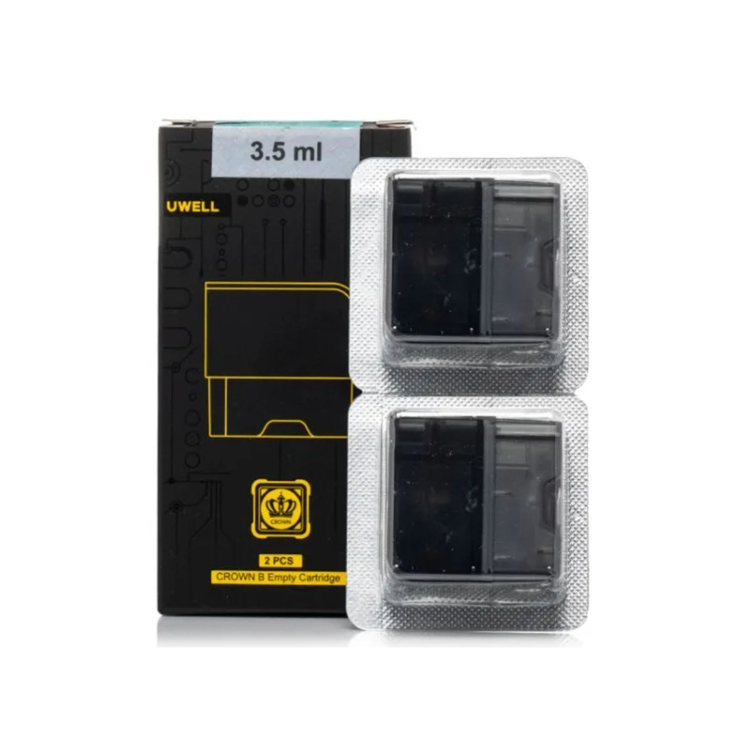 Uwell Crown B Empty Replacement Pods | 2 Pack a packet with 2 empty pods