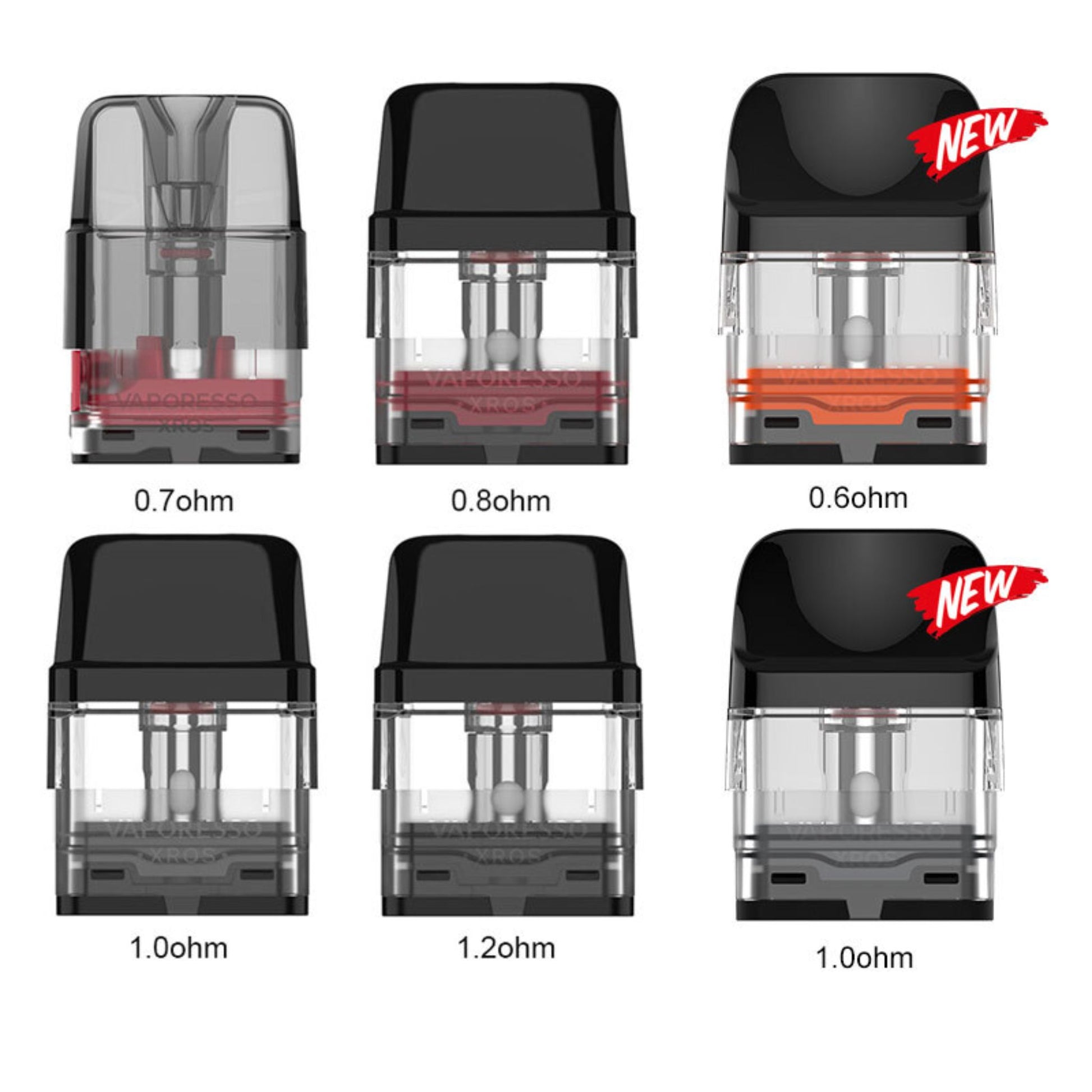 Vaporesso Xros Replacement Pods | 4 Pack single pods in different ohms